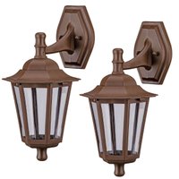 Kit 2 Arandelas Clássicas Luminárias de Parede 37cm Marrom Lente Transparente Grega