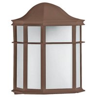 Arandela Luminária de Parede Externa Colonial Marrom 19X25cm Lente Fosca De Ville Dital