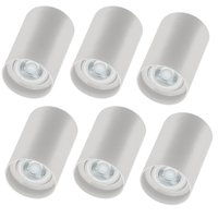 Kit 6 Spots de Sobrepor Zoom Branco Luminárias de Teto Redonda Bivolt 1 Lâmpada PAR20