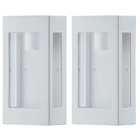 Jogo 2 Arandelas Brancas Bivolt Lente Transparente Prime Luminária Externa Jardim Dital