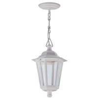 Luminária de Teto Lustre Pendente Colonial Externo Branco Sextavado Dital Grega