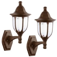 Kit 2 Luminárias Arandelas de Parede Externas Marrom Vintage Decorativas E27 Bivolt Modena Dital