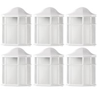 Kit 6 Arandelas Externas de Parede Luminária Clássica Branca 25cm Lente Fosca De Ville Dital