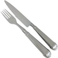 Faqueiro Jumbo 12 Peças Churrasco Aço Inox Prateado Jogo de Talheres Garfo e Faca