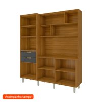 Cozinha Compacta Imperatriz 100% MDF 6 portas 2 Gavetas Freijó e Grafite