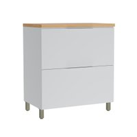 Balcão de Cozinha com Tampo Marquesa 100% MDF 1 Porta 1 Gaveta Branco e Nature