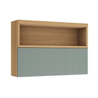 Armário Aéreo Marquesa 100% MDF 1 Porta Verde e Nature 120 cm