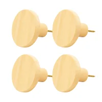 Kit Com 4 Ganchos de Madeira Pinus Cabideiro de Parede Redondo Bolsas Mochilas Casacos - Madeirado