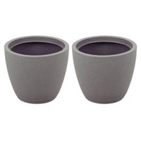 Kit 2 Vasos de Flor 32cm com Prato Asteca Tramontina Polietileno Folhagens Jardim Varanda