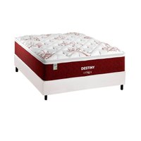 Conjunto Box Casal: Colchão Molas Plumatex Superlastic Destiny + Base CRC Corano White (138x188)
