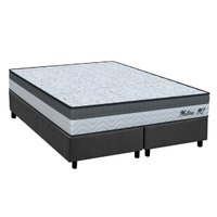 Conjunto Box Queen: Colchão Espuma Orthoflex D33 Matera ML+Base CRC Suede Gray-158x198