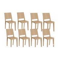 Cadeira Jantar Hydra Plus Kit c/ 8 Cadeiras Polipropileno Capuccino Kappesberg
