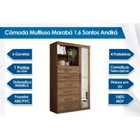 Guarda Roupa 2 Peças (1GuardaRoupa+1Cômoda) QC362 Jatobá - Santos Andirá