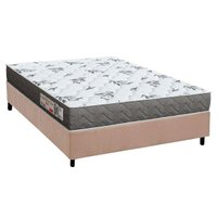 Cama Box Viúva: Colchão Espuma D33 Orthoflex ComfortPedic Line Black + Base CRC Suede Clean (128x188)