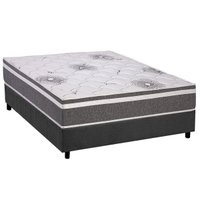 Cama Box Casal: Colchão Espuma D33 Polar Pérola Premium + Base CRC Suede Gray (138x188)