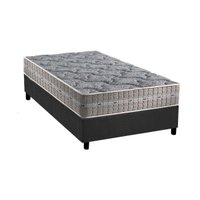 Cama Box Solteiro: Colchão Molas MasterPocket Ensacadas D Angelis Anjos Royal + Base CRC Suede Gray (88x188)