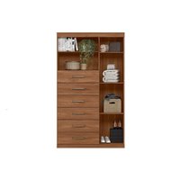 Guarda Roupa +Cômoda QC310 Jatobá/Grafite - Santos Andirá