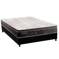 Conjunto Box Casal: Colchão Molas Paropas Extrapedic Olímpia + Base CRC Suede Black (138x188)