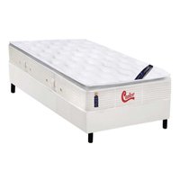 Cama Box Solteiro: Colchão Molas Ensacadas Castor Gold Star SLX Vitagel One Face + Base CRC Corano White(88x188)