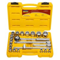 Jogo de Soquetes Estriados Catraca Tramontina Master Aço Crv Maleta Ferramentas 22 Peças