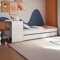 Cama Solterio Infanto Juvenil com Escrivaninha e Cama Auxiliar Branco - Completa Móveis