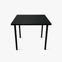 Mesa 4 Lugares Ana Maria 80x80cm Tampo Preto Pés em Aço Criativa