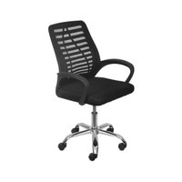 Cadeira de Escritório Giratória Viena Encosto Tela Mesh Or Design - Preto