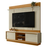 Painel Home Theater Siena Para Tv 75 Pol 2 Portas 184 cm Cumaru Opala Madetec