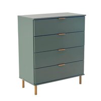 Cômoda 4 Gavetas Verde Oliva em MDF 80x40x96 cm Ditália