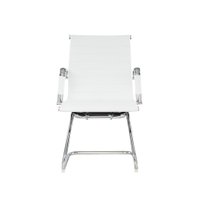 Kit 2 Cadeiras Manhattan Base Fixa Com Estrutura em Aço Cromado Fratini - Branco