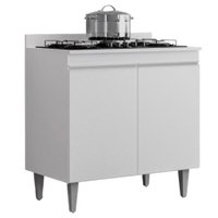 Balcao Com Tampo 2 Portas 80 cm  Ellen Branco Eratto Moveis