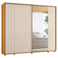 Guarda Roupa Casal Dali 2 Portas Deslizante Com Espelho 278 cm Cinamomo Off White Madetec