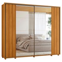 Guarda Roupa Casal 2 Portas Deslizante Com Espelhos Dali 278 cm Cinamomo Madetec