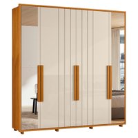 Guarda Roupa Casal Veronese 06 Portas Com Espelhos 230 cm Cinamomo Off White Madetec