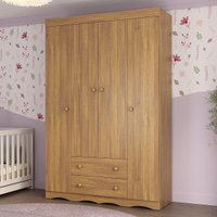 Guarda-roupa Infantil 122cm 4 Portas e 2 Gavetas Realeza Multimóveis MP4453
