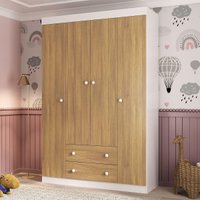 Guarda-roupa Infantil 122cm 4 Portas e 2 Gavetas Encanto Multimóveis MP4448