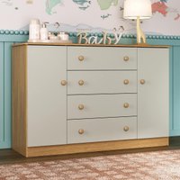 Cômoda Infantil 125cm 2 Portas e 4 Gavetas Encanto Multimóveis MP4450