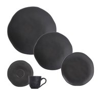 Aparelho de Jantar 30 Peças Orgânico Preto Matte Porto Brasil