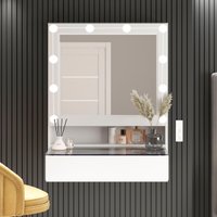 Penteadeira Suspensa Ditalia 1 Gav + Kit Luz PE-130 Branco