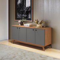 Aparador Kappesberg 4 Portas Shaker Canela/Cinza Sagrado 180cm