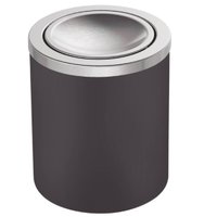 Lixeira Preta 5L com Tampa Basculante em Aço Inox Tramontina Escritório Banheiro Cozinha