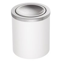 Lixeira Branca 5L com Tampa Basculante em Aço Inox Tramontina Lavabo Cozinha Escritório