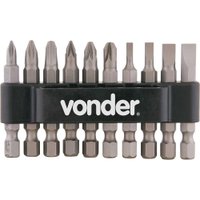Bits/Ponteira Crv Com 10Pc Encaixe Sextavado 1/4