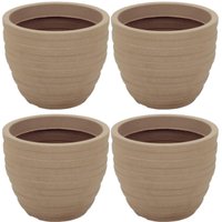 Kit 4 Vasos de Flor 38cm Inca Tramontina Polietileno Granito Areia Decorativo Plantas Folhagens