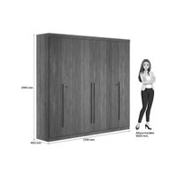 Quarto Completo Modu 2 Peças (1GuardaRoupa+1Cômoda) QC376 Jatoba/Areia - Santos Andirá