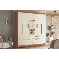 Guarda Roupa 6 Portas c/ Esp Guarapuava Jatoba/Areia - Santos Andirá