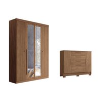 Quarto Completo Modu +Cômoda QC322 Jatobá - Santos Andirá