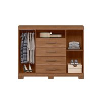 Quarto Completo Modu +Cômoda QC304 Jatobá/Grafite - Santos Andirá