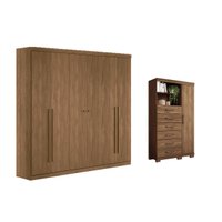 Quarto Completo Modu 2 Peças (1GuardaRoupa+1Cômoda) QC379 Jatobá - Santos Andirá