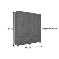 Quarto Completo Modu +1Cômoda QC448 Jatoba/Areia - Santos Andirá